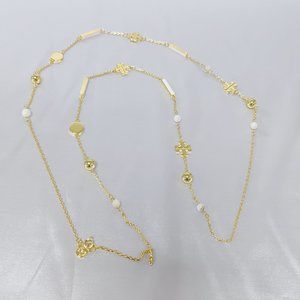 Tory Burch Necklace Kira Pearl Delicate Scatter Long Necklace Women Jewelry